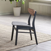 ACME Rebi Gray Linen Walnut Black Side Chair (Set-2) Model DN04181